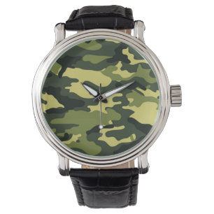 Groene camouflage Volgen Horloge