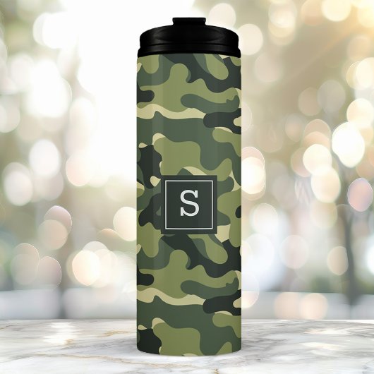 Groene Camouflage voor buitenjacht monogrammed Thermosbeker