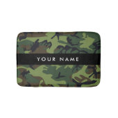Groene camouflagepatroon, Jouw naam, personalisere Badmat (Voorkant)