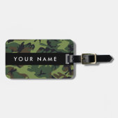 Groene camouflagepatroon, Jouw naam, personalisere Bagagelabel (Voorkant horizontaal)