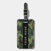 Groene camouflagepatroon, Jouw naam, personalisere Bagagelabel (Voorkant verticaal)