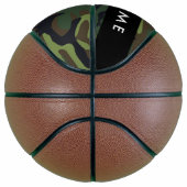 Groene camouflagepatroon, Jouw naam, personalisere Basketbal (Rechts)