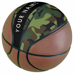 Groene camouflagepatroon, Jouw naam, personalisere Basketbal