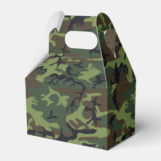 Groene camouflagepatroon, Jouw naam, personalisere Bedankdoosjes (Achterkant)