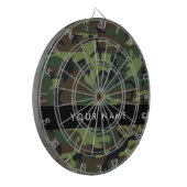 Groene camouflagepatroon, Jouw naam, personalisere Dartbord (Voorkant Links)