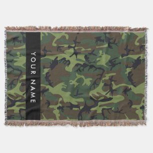 Groene camouflagepatroon, Jouw naam, personalisere Deken