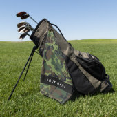 Groene camouflagepatroon, Jouw naam, personalisere Golfhanddoek (Groen)