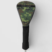 Groene camouflagepatroon, Jouw naam, personalisere Golfheadcover (Voorkant)