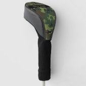 Groene camouflagepatroon, Jouw naam, personalisere Golfheadcover (Schuin)