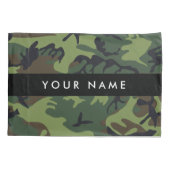 Groene camouflagepatroon, Jouw naam, personalisere Kussensloop (Achterkant)