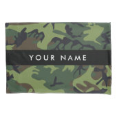 Groene camouflagepatroon, Jouw naam, personalisere Kussensloop (Voorkant)