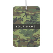 Groene camouflagepatroon, Jouw naam, personalisere Luchtverfrisser (Voorkant)