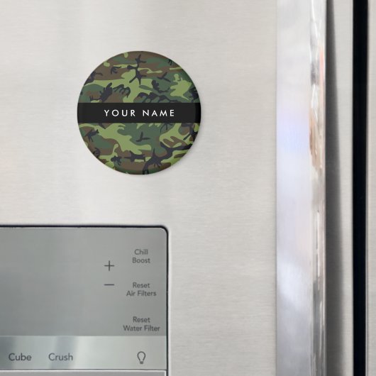 Groene camouflagepatroon, Jouw naam, personalisere Magneet (Insitu (Koelkast))