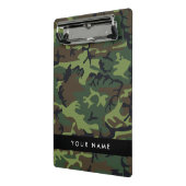 Groene camouflagepatroon, Jouw naam, personalisere Mini Klembord (Angled2)
