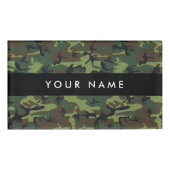 Groene camouflagepatroon, Jouw naam, personalisere Naambadge (Voorkant)