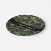 Groene camouflagepatroon, Jouw naam, personalisere Papieren Bordje (Gekanteld)