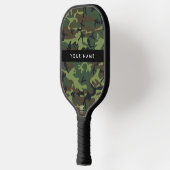 Groene camouflagepatroon, Jouw naam, personalisere Pickleball Paddle (Links)