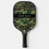 Groene camouflagepatroon, Jouw naam, personalisere Pickleball Paddle (Voorkant)