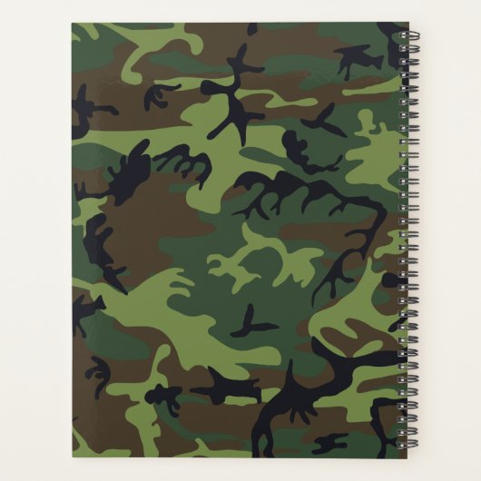 Groene camouflagepatroon, Jouw naam, personalisere Planner (Achterkant)