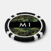 Groene camouflagepatroon, Jouw naam, personalisere Poker Chips (Enkel)
