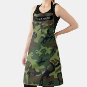 Groene camouflagepatroon, Jouw naam, personalisere Schort (Insitu)