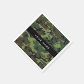 Groene camouflagepatroon, Jouw naam, personalisere Servet (Hoek)