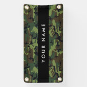 Groene camouflagepatroon, Jouw naam, personalisere Spandoek (Verticaal)