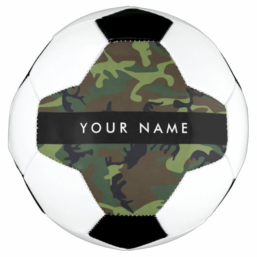 Groene camouflagepatroon, Jouw naam, personalisere Voetbal (Voorkant)