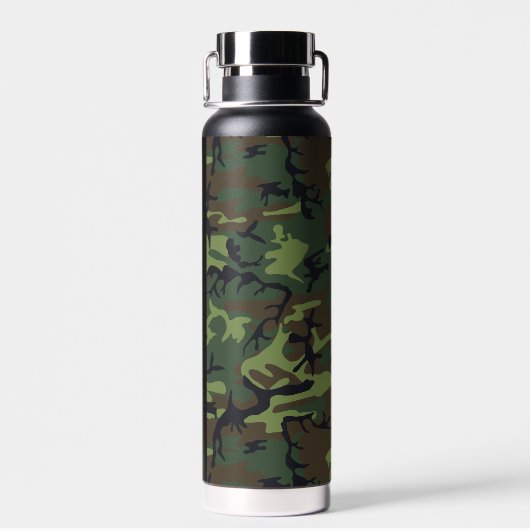 Groene camouflagepatroon, Jouw naam, personalisere Waterfles (Achterkant)