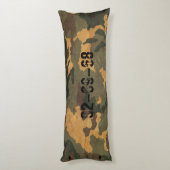 Groene camouflagepatroon vintage 2020 lichaamskussen (Achterkant (Verticaal))