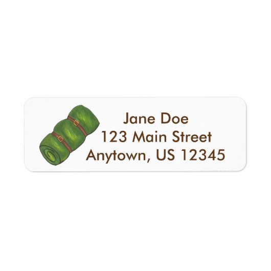Groene Camp Camper Slaap Bag Roll Labels (Voorkant)