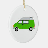 Groene Camper Van Hoogste Mobiele Vrijheid Keramisch Ornament (Rechts)