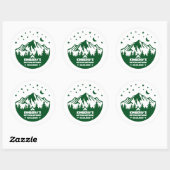 Groene Camping Thema Afscheid Van De Meisjes Feest Ronde Sticker (Vel)
