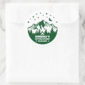 Groene Camping Thema Afscheid Van De Meisjes Feest Ronde Sticker (Tas)
