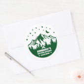 Groene Camping Thema Afscheid Van De Meisjes Feest Ronde Sticker (Envelop)