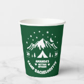 Groene Camping Vrijgezellenfeest Papieren Bekers (Achterkant)