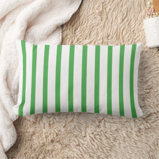 Groene Candy Stripe Lage Rug/Accent Kussen (Deken)