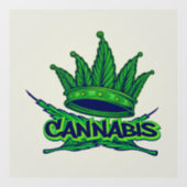 groene cannabis-kroon-logo-heup-hopachtige raamsticker (Vel)