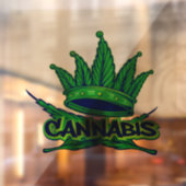 groene cannabis-kroon-logo-heup-hopachtige raamsticker (Vel 2)