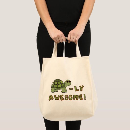 Groene Canvas tas - Turtle-ly Geweldige! (Voorkant (product))
