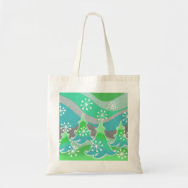 Groene canvas tas winterbomen
