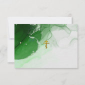 Groene canyon textuur Orthodoxe Christelijke doop Bedankkaart (Achterkant)