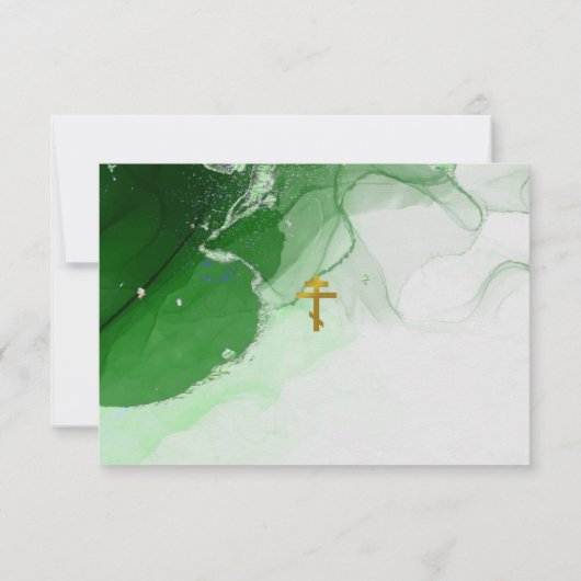 Groene canyon textuur Orthodoxe Christelijke doop Bedankkaart (Achterkant)