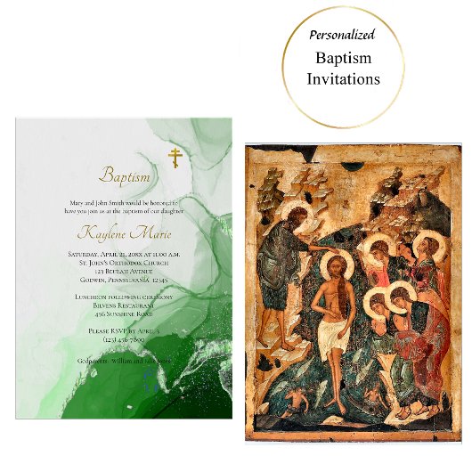 Groene canyon textuur Orthodoxe Christelijke doop Kaart