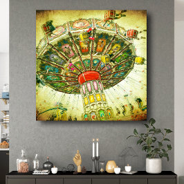 Groene carnaval swing rit  foto stijlvol canvas afdruk