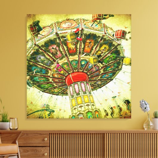 Groene carnaval swing rit  foto stijlvol canvas afdruk (Insitu (Woonkamer))