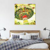 Groene carnaval swing rit foto stijlvol canvas afdruk (Insitu (Slaapkamer))