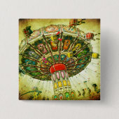 Groene carnaval swing rit  foto stijlvol vierkante button 5,1 cm (Voorkant)