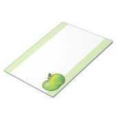 Groene Cartoon Appel Fruit Illustratie Notitieblok (Schuin)