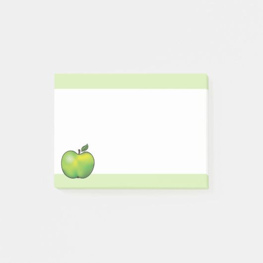 Groene Cartoon Appel Fruit Illustratie Post-it® Notes (Voorkant)